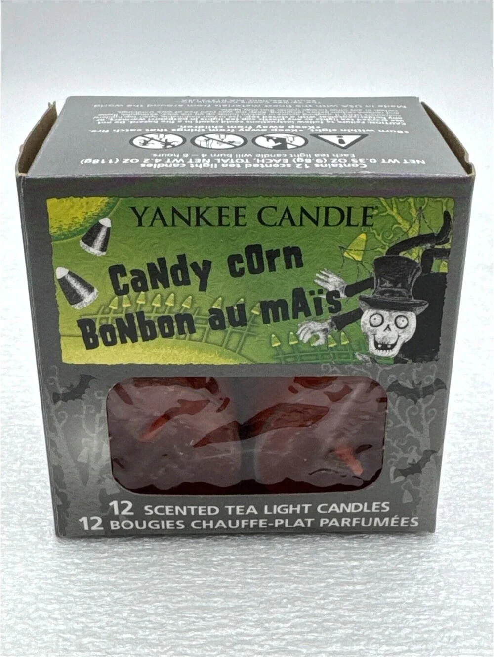Yankee Candle Retired Halloween Candy Corn Box of 12 Scented Tea Lights USA